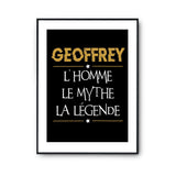 Affiche Geoffrey prénom mythe légende Jaune - Planetee