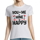 T-shirt Femme Amour You + Me + Wine - Planetee