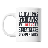 Mug 57 Ans Expérience Blanc - Planetee