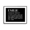 Affiche Émilie Prénom définition Humour - Planetee