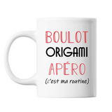 Mug Origami C'est ma Routine Blanc - Planetee