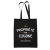Tote Bag Noir Cousine ne plaisante pas - Planetee