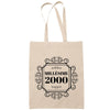 Sac Tote Bag Millésime 2000 beige - Planetee