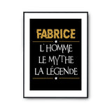 Affiche Fabrice prénom mythe légende Jaune - Planetee