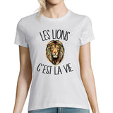T-shirt femme lion c'est la vie - Planetee