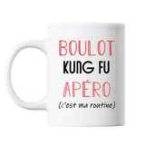 Mug Kung Fu C'est ma Routine Blanc - Planetee