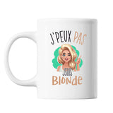 Mug Blonde j'peux pas Blanc - Planetee