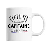 Mug Femme Capitaine Meilleure de France | Tasse Blanc métier - Planetee