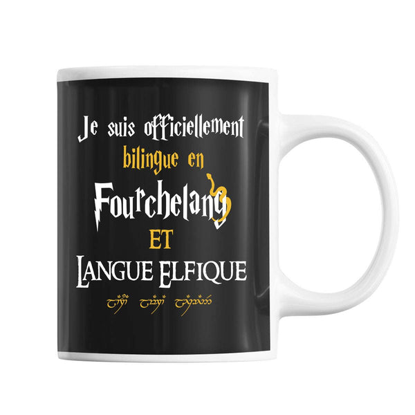 Mug Je suis bilingue en Fourchelang et Langue Elfique - Planetee