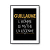 Affiche Guillaume prénom mythe légende Jaune - Planetee