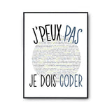 Affiche Codeur coding coder j'peux pas Blanc Premium - Planetee