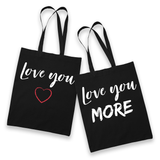 Sac Tote Bag Couple Love you...more - Planetee