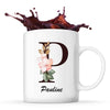 Mug Blanc Paulette Lettre Fleur - Planetee