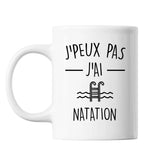 Mug natation j'peux pas Blanc - Planetee