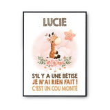 Affiche Lucie Cou Monté Girafe - Planetee