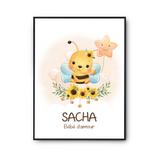 Affiche Sacha bébé d'amour abeille - Planetee
