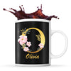 Mug noir Olivia Lettre Fleur - Planetee