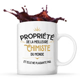 Mug blanc Propriété de la Meilleure Chimiste - Planetee