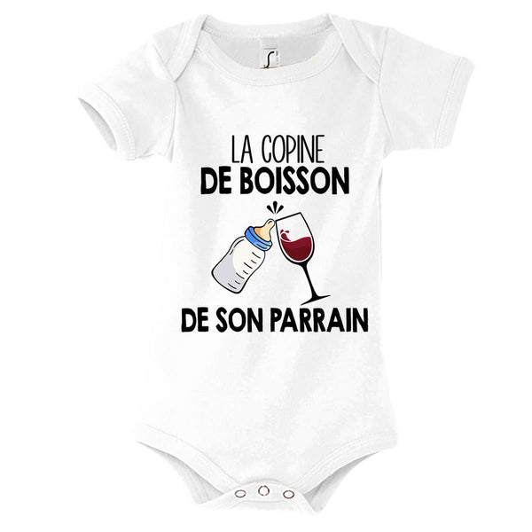 Body bébé La copine de boisson de son parrain Vin - Planetee