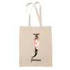 Tote Bag beige Josiane Lettre Fleur - Planetee