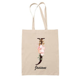 Tote Bag beige Josiane Lettre Fleur - Planetee