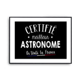 Affiche Astronome Homme Meilleur de France Métier - Planetee