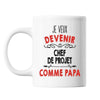 Mug Je veux devenir Chef de Projet comme Papa - Planetee