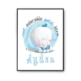 Affiche bébé prénom Ayden Éléphant - Planetee