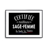 Affiche Sage femme Femme Métier Meilleure de France - Planetee