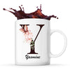 Mug Blanc Yasmine Lettre Fleur - Planetee