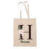 Tote Bag beige Henriette Lettre Fleur - Planetee