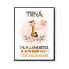 Affiche Yuna Cou Monté Girafe - Planetee