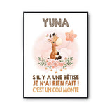 Affiche Yuna Cou Monté Girafe - Planetee