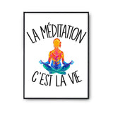 Affiche Méditation femme c'est la vie - Planetee