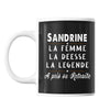 Mug prénom Sandrine cadeau départ retraite - Planetee