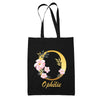 Tote Bag noir Ophélie Lettre Fleur - Planetee