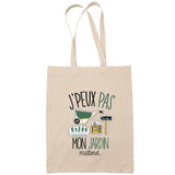 Sac Tote Bag J'peux pas Jardin m'attend beige - Planetee