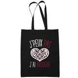 Sac Tote Bag Broderie Je peux pas Noir - Planetee