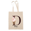 Tote Bag beige Dina Lettre Fleur - Planetee
