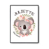 Affiche Juliette Bébé d'amour Koala - Planetee