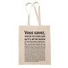 Tote Bag Pêcheuse Bonne ou Mauvaise Beige - Planetee