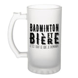 Chope de bière Badminton et bière - Planetee