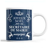 Tasse Noël Secrétaire de Mairie femme Bleu - Planetee