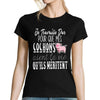 T-shirt Femme Cochons | Je travaille dur - Planetee