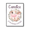 Affiche Candice Amour et Biberon de Lait Vache - Planetee