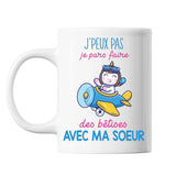 Mug Bêtises avec ma Soeur Licorne Avion - Planetee