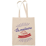 Tote Bag Beige Meilleure du Monde entier Tata - Planetee