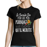 T-shirt Femme Perroquet | Je travaille dur - Planetee