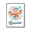 Affiche prénom Romane Biche - Planetee