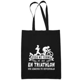 Sac Tote Bag Triathlon Légende tu deviendras Noir - Planetee
